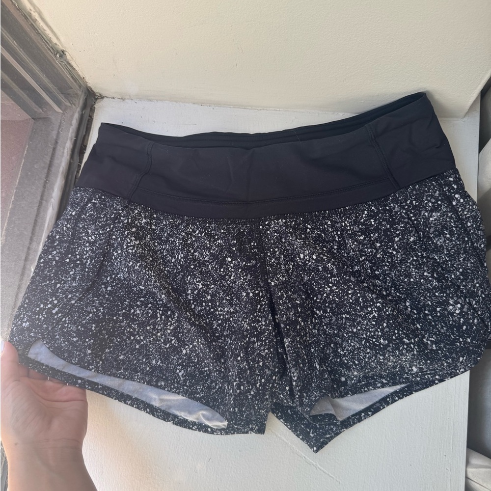 Lululemon Black and White Speckled Shorts
